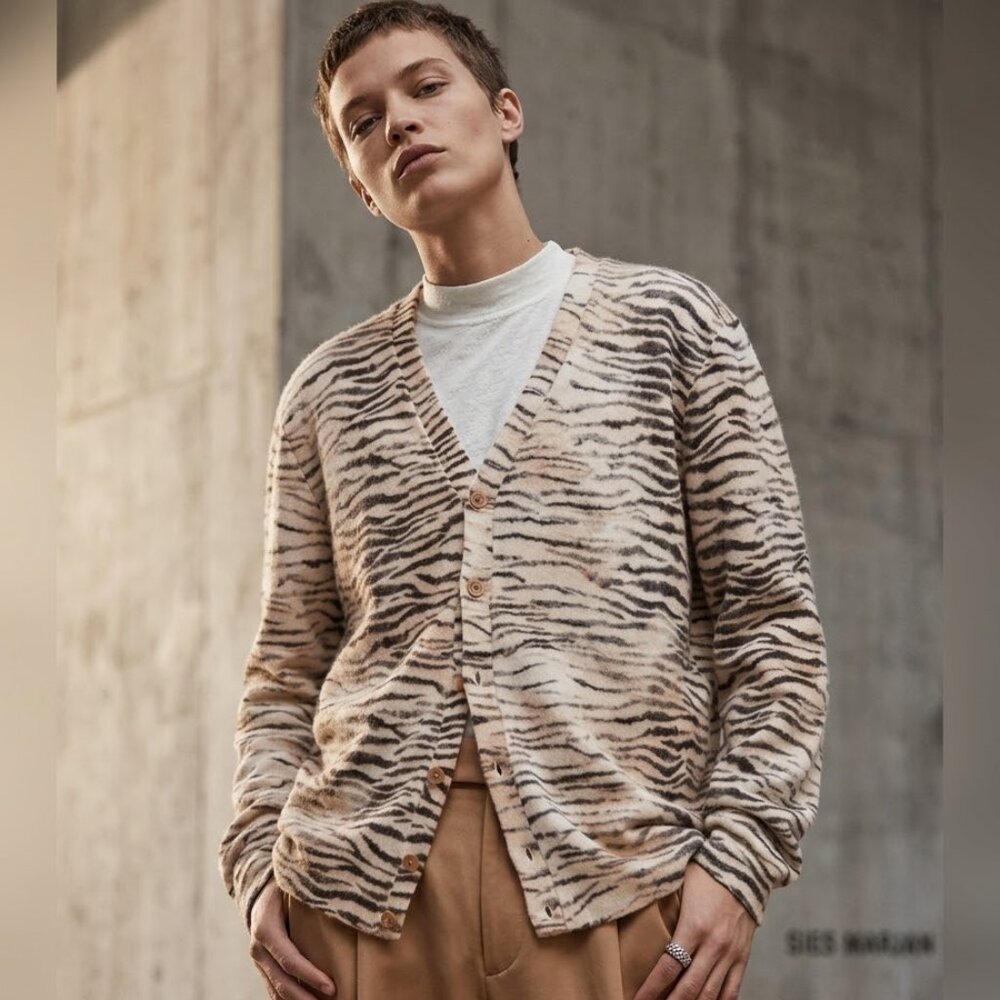 Sies Marjan Otto Tiger Print Chenille Cardigan XS/S